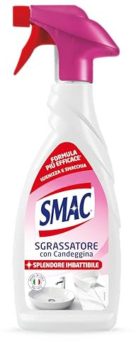 Smac - Sgrassatore con Candeggina, Detergente Spray con Azione Sgrassante e Igienizzante, Splendore Imbattibile, 650 ml