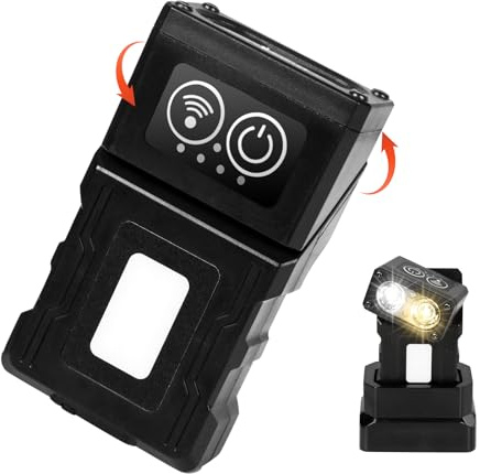 UltraFire Mini LED Taschenlampe mit Ladestation, 500 Lumen Wiederaufladbar Kleine Taschenlampe, 180° Drehbar, 10 Modi, Magnetisch, Clip