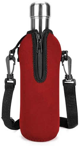 Linkidea Neoprene Water Bottle Carrier with Strap Compatible with S Original, Koodee, MIRA 17oz Cola Shaped Bottle, Insulated Waterbottle Sling Bag Holder with Shoulder Strap, Red