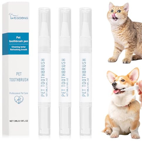 Haustier Zahnbürstenstift,3 Stück Hund Zahnaufhellung Reinigung Stift Pet Toothbrush Pen,Zahnsteinentferner Hund,Katzenzahnbürste Zahnreiniger, Zahnpflegeset für Haustiere