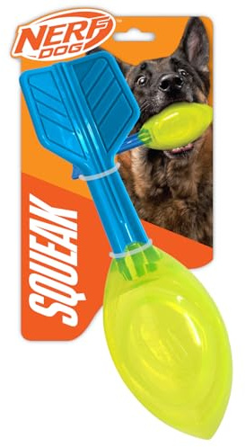 Nerf Palla vortice per cani con sonoro forte, 30,5 cm, durevole, interattivo, giocattolo da recupero, per cani, azzurro/verde