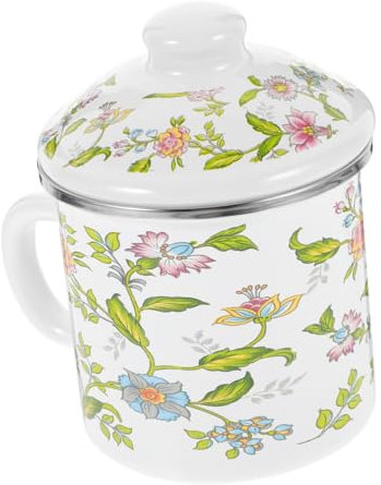 OKUMEYR Emaillebecher Robuster Vintage-trinkbecher Aus Emailliertem Material Großer Kaffee Teebecher Mit Henkel Vielseitiger Trinkbecher Für Zuhause Reisen Und Büro