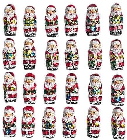 Decoration Noel Interieur Maison, 24 Pères Noël en Chocolat, 170g en emballage individuel
