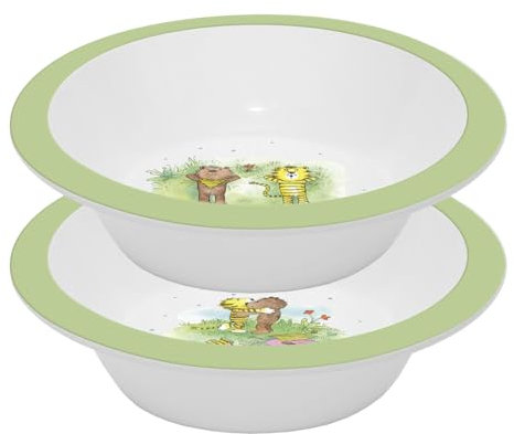Geda Labels Janosch Kids - Cuenco para cereales (2 unidades, 300 ml, polipropileno), color verde