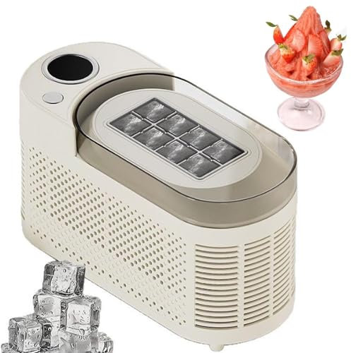 Machine à GlaçOns Portable De Comptoir, Petite Machine à GlaçOns D'Une Capacité 0,5L, 8 GlaçOns En 10 à 15 Minutes, Machines à GlaçOns Autonettoyantes Pour Maison, Cuisine,Bureau,Beige