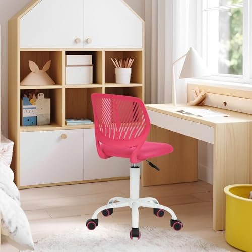 FurnitureR Kinderstuhl Schreibtisch Höhenverstellbar, bunter ergonomischer Jugendstuhl mit Rückenlehne und Armlehnen, Kinderstuhl mit 5 Rädern, für Kinder 3-10 Jahre alt, maximale Belastung 100 kg