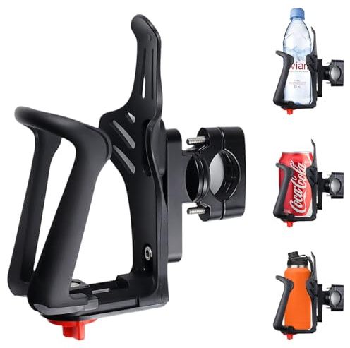 Tyafzzn Flaschenhalter Fahrrad ohne Schrauben, Größenverstellbare Flaschenhalter Fahrrad für 55-75mm Wasserflaschen, Fahrrad Flaschenhalter Seitlich für MTB, Ebike, Kinderwagen, Flaschenhalterung