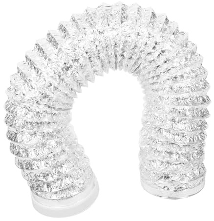 HOMSFOU Flexible Chimney Flue Exhaust Hose for Kitchen Range Hood Lightweight Aluminum Foil Ducting Reduces Ventilation Resistance Easy to Install