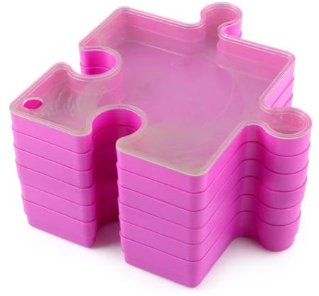 Stackable Puzzle Sorter Set – Interlocking Jigsaw Sorting Trays, Puzzle Organizer Storage Bins | Portable Sorting Containers, Piece Holders for Game Table, Station, Family Game Night