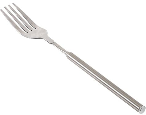 Einstellbar 22 bis 64 cm ausziehbar langen Gabelgabel 304 Edelstahl für BBQ Camping Picknick Dessert Dessert Lebensmittel Leicht tragbar