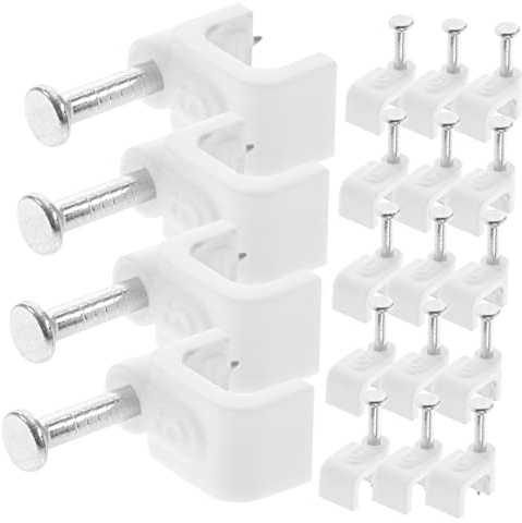 Tofficu 500piezas Clip Para Cable Exteriores Clips Para Cables Eléctricos Sujetacables Para De Pared Para Ethernet Tachuelas Para Coaxiales Grapas Para Organizador De Para Tv Altavoz y Esc
