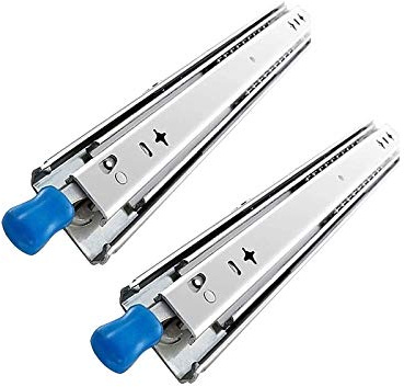 Guide scorrevoli per cassetti resistenti con blocco, estensione completa, guide telescopiche per cassetti laterali, capacità di carico 113,4 kg, lunghezza 40 cm