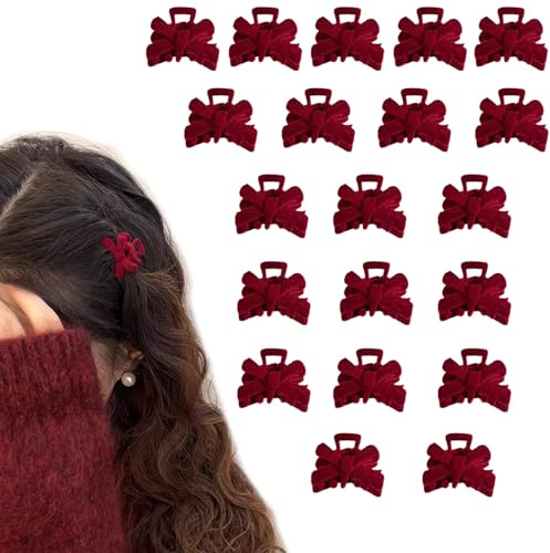 UCLEVER 20 mini pinzas para el pelo, pequeñas pinzas de pelo antideslizantes para mujeres y niñas (rojo)