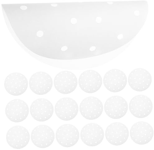 Cabilock 500pcs Perforated Bamboo Steamer Paper Circles Non-Stick Baking Parchment for Even Cooking and Food Separation