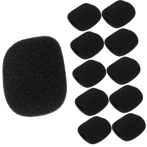 Mobestech 100pcs Windproof Mic Sponge Covers Lapel Headset Microphone Protection Soft Microphone Guards for Sound Reception and Fit