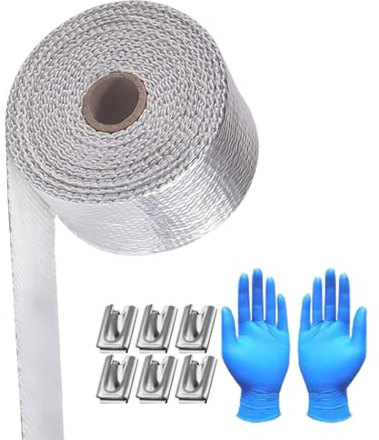 Materiale Di Avvolgimento Termico Per Tubi Di Scarico | 10 Metri Di Fascia Protettiva,Nastro Resistente Al Calore,Per Automobili E Motociclette E Camion E Silenziatori E Turbine E Tubi Di Scarico
