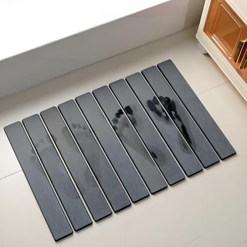 Aiwdeyi 9 Diferentes Alfombrilla de baño Absorbente de Piedra Alfombra de Antideslizante Secado rápido diatomeas tapete Antideslizante Plegable para bañera, Inodoro Alfombra diatomita baño