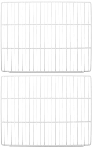 BIUDECO 2pcs Wire Shelf Organizer Fridge Shelf Divider with Single Side Guardrail 45x35cm for Freezer and Fridge Cabinet Storage