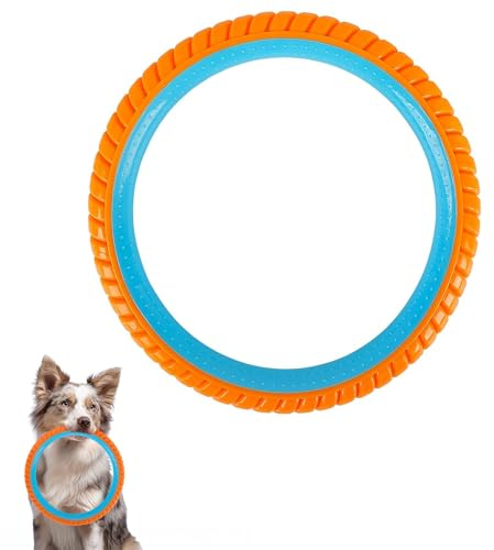 ALL FOR PAWS 10.8 Dog Ring Toy, Interactive Dog Toy for Fetch & Tug of War, Rubber Dog Toy for Medium to Large Dogs, Outdoor Dog Toy for Training & Exercise, Anxiety Relief & Boredom