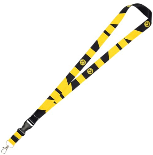 Dortmund Borussia Schlüsselband - Graphic - Lanyard | mit Karabiner | SchwarzGelb | BVB - Plus Lesezeichen Wir lieben Fußball