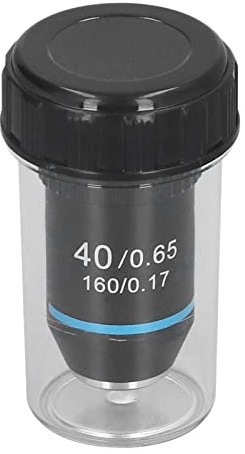 BONKZEBU Objetivo de Microscopio Acromático 40X, Lente de Latón con Rosca RMS de Gran Aumento con Protección de Resorte, para Microscopios Biológicos, Investigación de Trabajos de