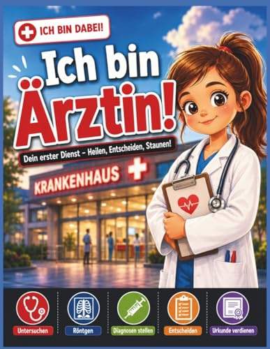 Ich bin Ärztin! – Arzt Kinderbuch ab 6 mit Notaufnahme, Röntgen & interaktiven Patientenfällen: Mitmachbuch für Kinder mit Rätseln, Untersuchungen, ... – Mitmach-Berufsreihe für Kinder, Band 3)