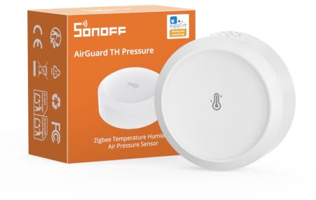 SONOFF SNZB-02M AirGuard TH Pressure Zigbee Temperature Humidity Sensor | Zigbee Smart Thermometer Hygrometer Barometer with App Alerts, Remote Monitoring for Greenhouse & Wine Cellar