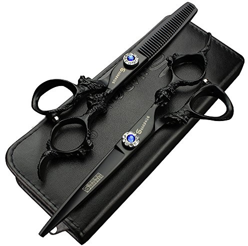 Sharonds lila 5.5/6 /7 Zoll exquisite High-End 440C professionelle Haar Schere Friseur Salon gewidmet Werkzeug (6-Zoll 2-teiliges Set-A)