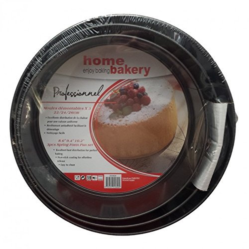 Lot de 3 moules à manqués démontables 22, 24 et 26 cm - Home Bakery
