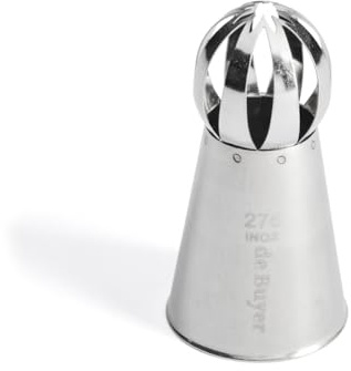 De Buyer - Douille russe à fleur en inox - Larges stries - En Inox, Idéale pour Décorer, Garnir et Remplir, Soudure pour Hygiène Parfaite, S'Adapte aux Poches Pâtissières, Argent | Idéale pour Décorer, Garnir et Remplir, Soudure pour Hygiène Parfaite, S'Adapte aux Poches Pâtissières