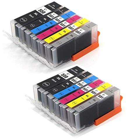 Bergsan 12 Druckerpatronen kompatibel mit Canon PGI-550 XL CLI-551 XL für IP7200 IP7250 IX6800 IX6850 MG5400 MG5450 MG5550 MG5600 MG5650 MG5655 MG6450 MG6600 MG6650 MX720 MX725 MX920 MX925 mit Grau
