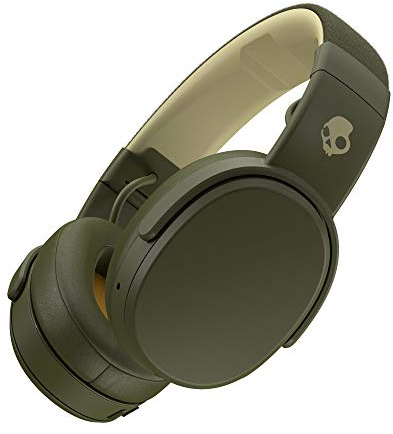 Skullcandy Crusher Over-Ear Wireless Headphones with Sensory Bass, 40 Hr Battery, Microphone, Works with iPhone Android and Bluetooth Devices - Moss/Olive