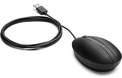 HP Optische Maus mit Kabel, 320 m, USB, 1000 DPI, Scrollrad, symmetrisch