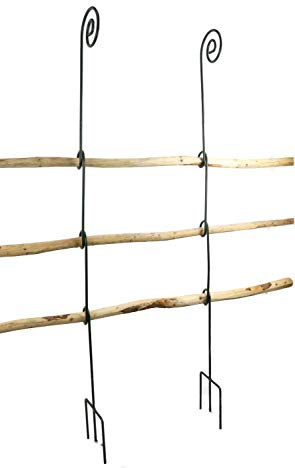 Hirsch Terracotta Rankgitter aus Holz/Metal stabil und freistehende Dekoration für den Garten in Farbe dunkelgrün matt pulverbeschichtet als Rankhilfen für Kletterpflanzen Rosen Himbeeren Höhe 170 cm