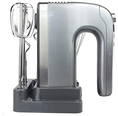 SMSOM Mélangeur à Main électrique, 9 Vitesses 400W Mélangeur à Main électrique Puissant avec Turbo, Base de Rangement, 6 Accessoires en Acier Inoxydable, Bouton d'éjection, mélangeur à Main Rouge for