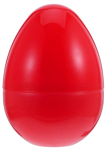 jojofuny Simulation Easter Egg Storage Box Empty Easter Eggs Red Plastic Shaped Ornament Giant Fillable s Pastel for Hunt, Theme Party Favor