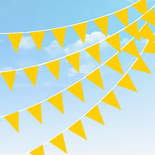 Striscione impermeabile giallo, con 40 stendardi in tessuto riutilizzabili, per giardino, compleanno, festa della mamma, decorazioni per feste