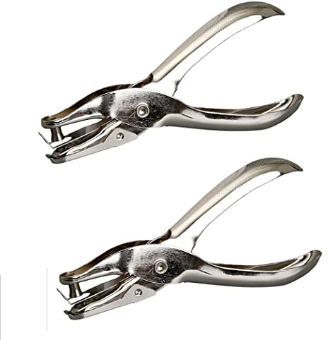 Alicates perforadores de 6 mm, alicates de papel de mano perforadora de un solo agujero, alicates perforadores perforadores, 2 piezas