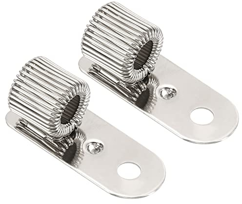 PATIKIL Pennhållarklämmor, 2 st metall bärbar enkel fjäder ögla pennorganiserare för kontor affärer ficka anteckningsbok urklipp, silver