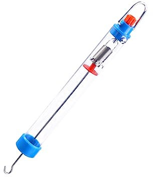Baluue 2500g Mechanische Federwaage Mit Transparentem Zylinder Kunststoff Rostfreier Stahlfeder Und Haken Präzise Federkraftmesser Für Physik-experimente Und Gewichtsbestimmung