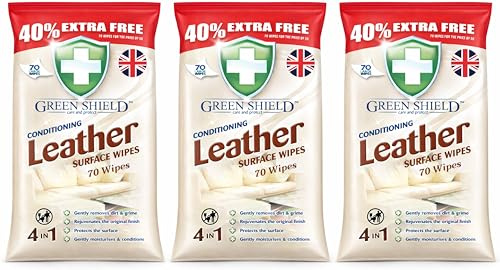 Large Conditioning Leather Surface Wipes (210 Pack) | Deep Cleaning & Protection | Fresh Scented Leather Wipes for Furniture, Car Seats, Shoes, Bags | Removes Dirt & Restores Shine