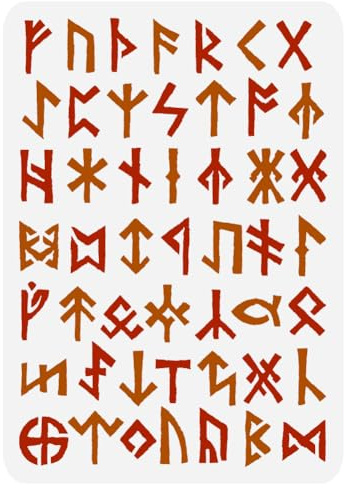 FINGERINSPIRE Schablone Wikinger Runen Alte Alphabet Kunststoff 21x29.7cm