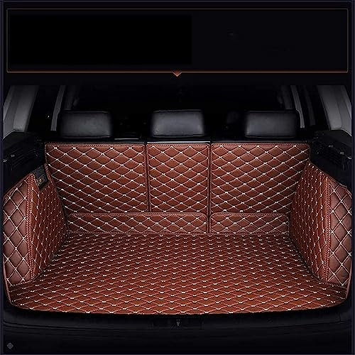 Auto Leder Kofferraummatte für VW Golf 7 Variant/Golf 7 Variant Alltrack/Golf Variant R R-Line Antirutschmatte Kofferraum Schutzmatte Kofferraumschutz Zubehör.,E-Brown