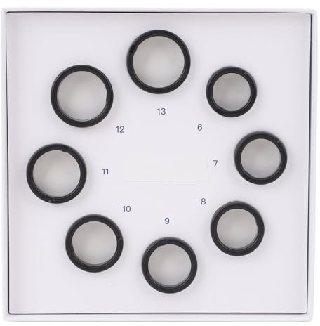 Kit di Dimensionamento Anelli Intelligenti da 8 Pezzi, Misuratore per Anelli Modello da 6 a 13 Misure, Modello di Anello Intelligente in Plastica per Scegliere la Dimensione più