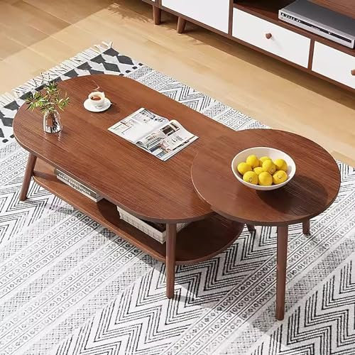 MTSYXYM Ovaler Couchtisch,Moderner Couchtisch für Wohnzimmer,Couchtisch 2er-Set,einfacher Aufbau, moderner Stil,mit Ablagefläche,für Wohnzimmer, Büro, Wohnung.(80 * 40 * 42cm)