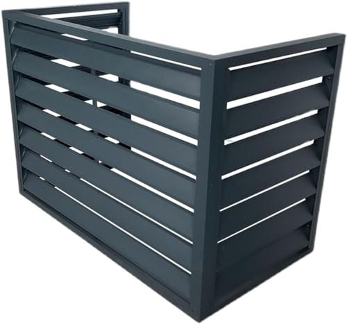 Klimaanlage abdeckung， klima splitgerät， schutzgitter für klimaanlagen， outdoor sonnenschutz abdeckung， klimagerät schutzgitter， klimaanlagenzaun (Size:110*60*80cm/43*24*32in,Color:Grau)