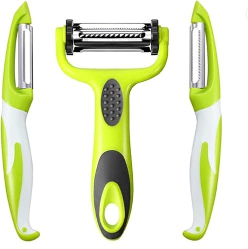 3 in 1 Julienne Peeler Vegetable Peeler Spaghetti Peeler Vegetable Peeler with Non-Slip Handle Ideal for Peeling Potatoes, Carrots and Various Fruits and Vegetables