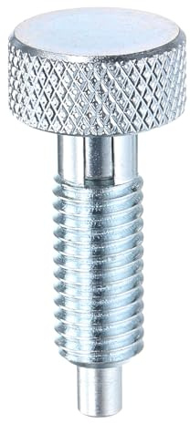 sourcing map Spring Plunger with Knurled Handle M8x1.25 Pin Dia. 4mm Retractable Quick Release Pins Carbon Steel Lock Out Type Index Plunger for Industrial Equipment