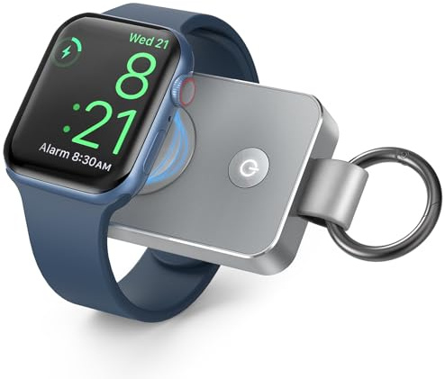 i.VALUX 2000mAh Portable Wireless Charger for Apple Watch Series 11/10/9/8/7/6/5/4/3/2/Ultra 1,2.3/SE 3,Travel iWatch Charger USB C Charging Keychain Smart Power Bank Gift Tech Gadgets