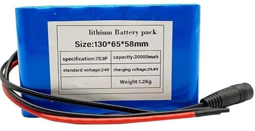 BDBLFLTZ Batteria al Litio 24V 20Ah 7S3P Batteria ebike Batteria agli ioni di Litio con Caricabatterie + BMS per Kit Motore Inferiore a 500 W T